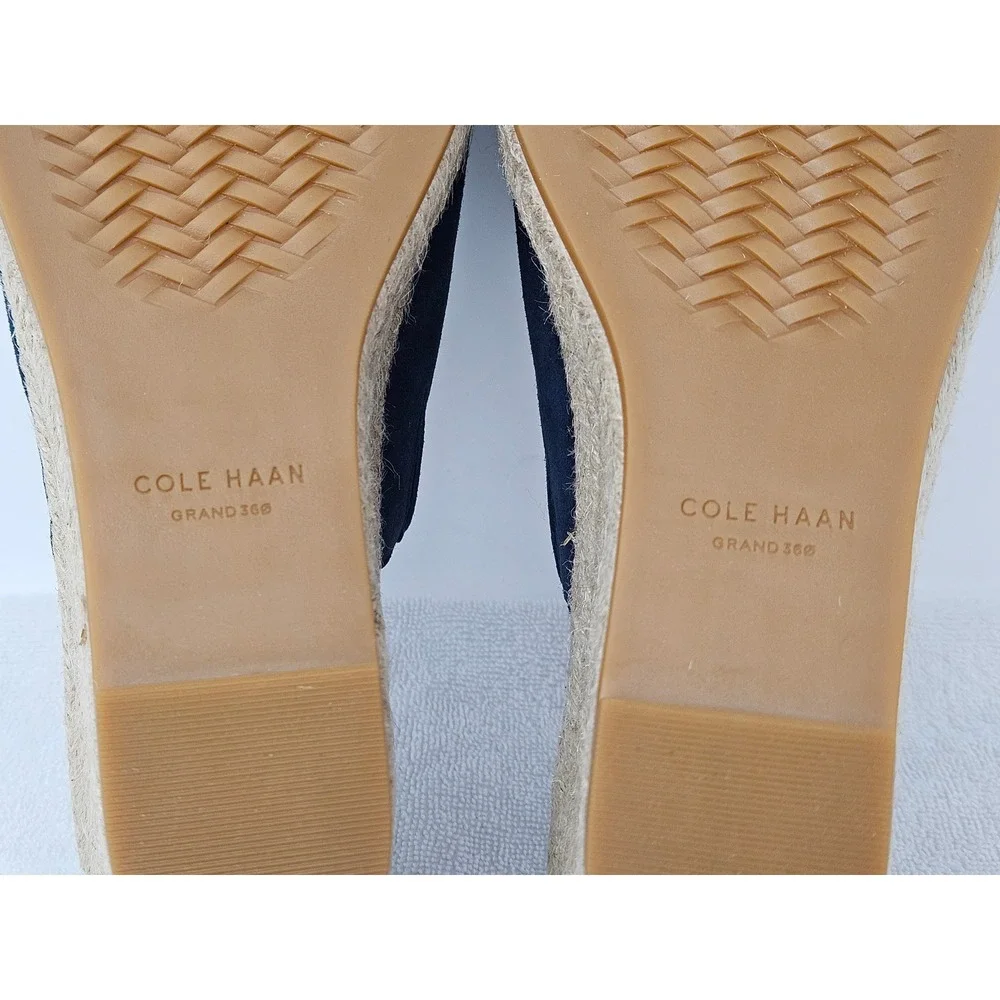 Cole Haan Southcrest Mule Blue Suede Espadrille Women's 11B Sandals W31551 NEW